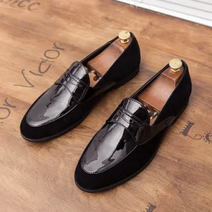 19 autumn new hairstylist, male, British personality, leather stitching, toe tip, young shoe fashion man