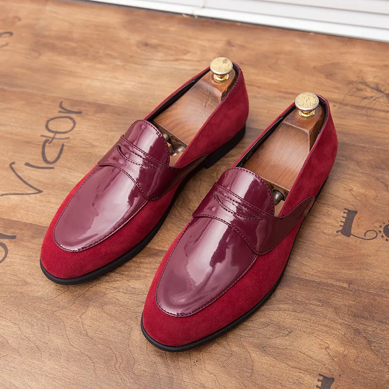 19 autumn new hairstylist, male, British personality, leather stitching, toe tip, young shoe fashion man