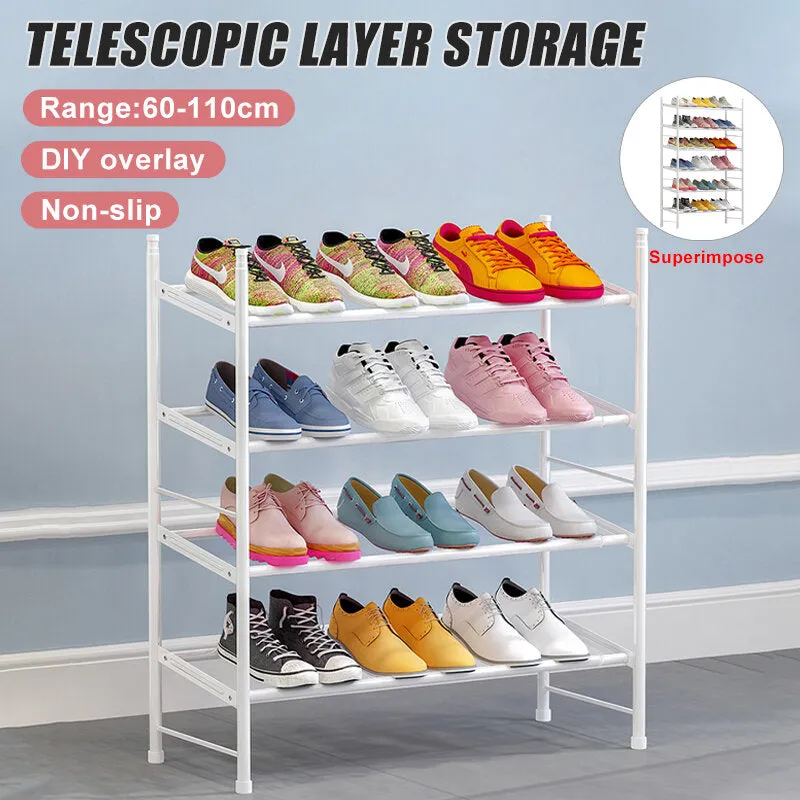 3-Tier Metal Shoe Rack Storage Organizer Tower for Home Sneakers