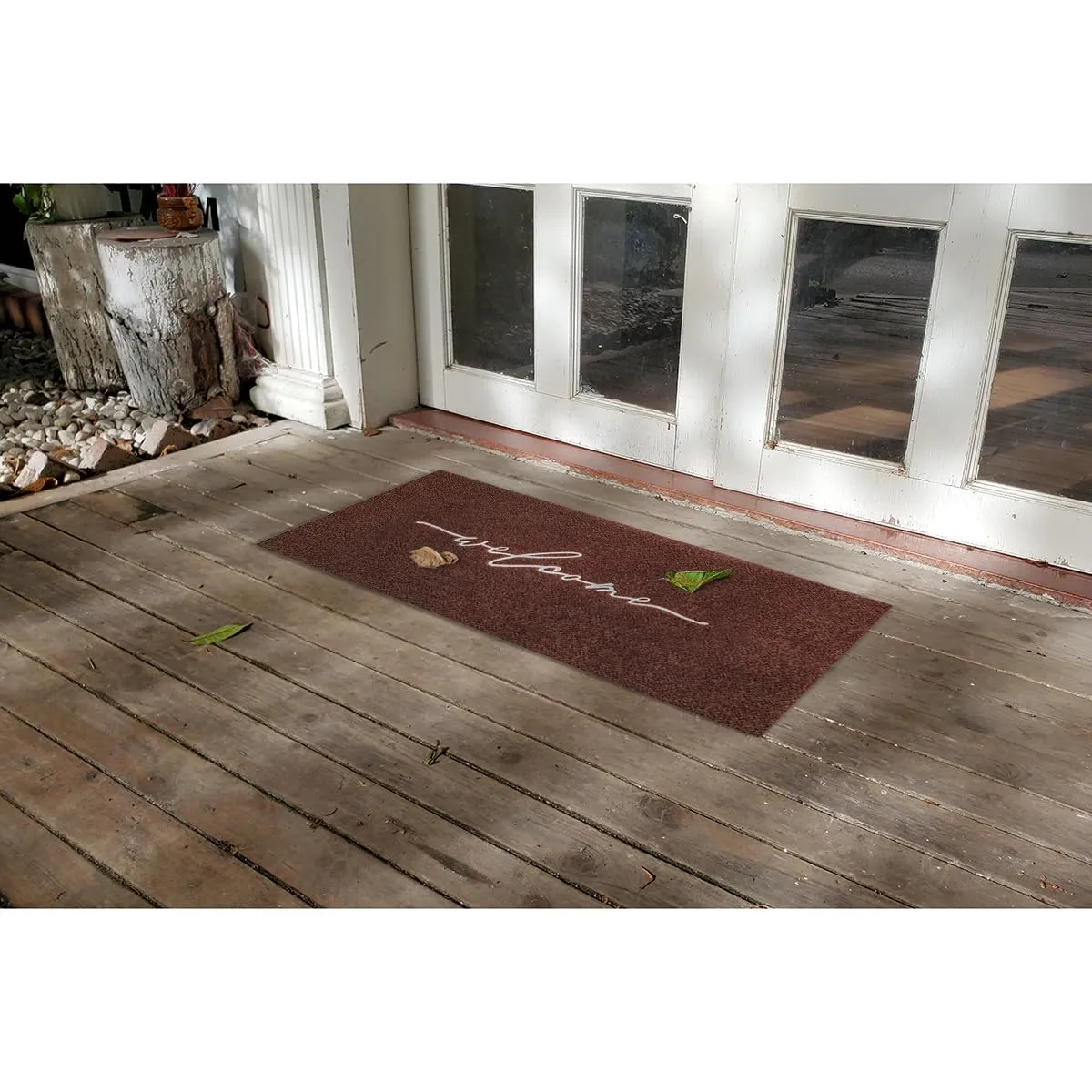 AAZZKANG Door Mat Outdoor Welcome Mat with Non Slip Rubber Backing Quickly Absorb Mud Easy to Clean Entry Doormat for Indoor High Traffic Areas Front Door Large 18"x48"