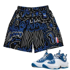 Air Penny 2 Atlantic Blue Pattern Mesh Shorts