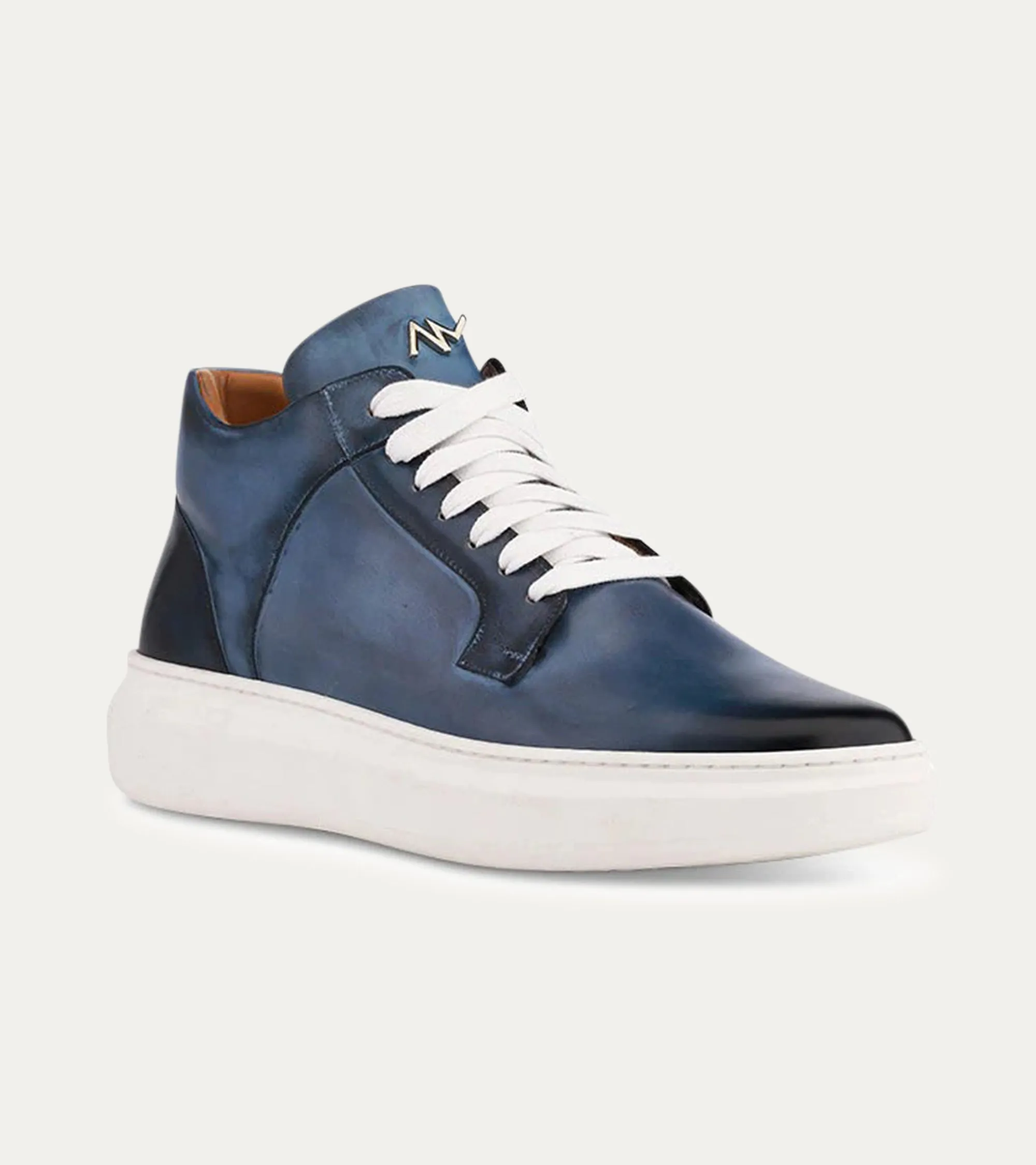 Aire Hi-top Chunky Sole Sneaker in Vela Blue Nicol