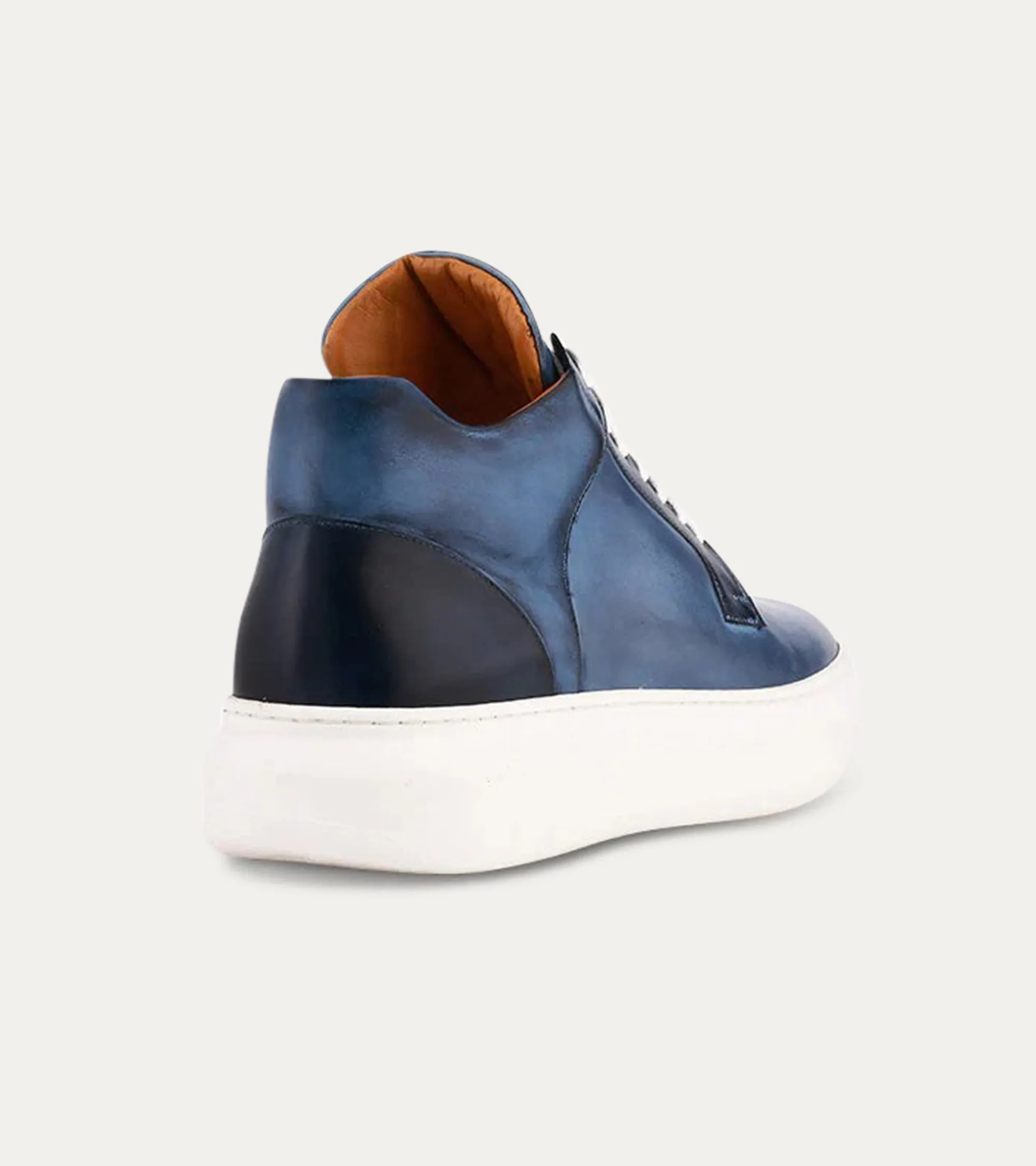Aire Hi-top Chunky Sole Sneaker in Vela Blue Nicol