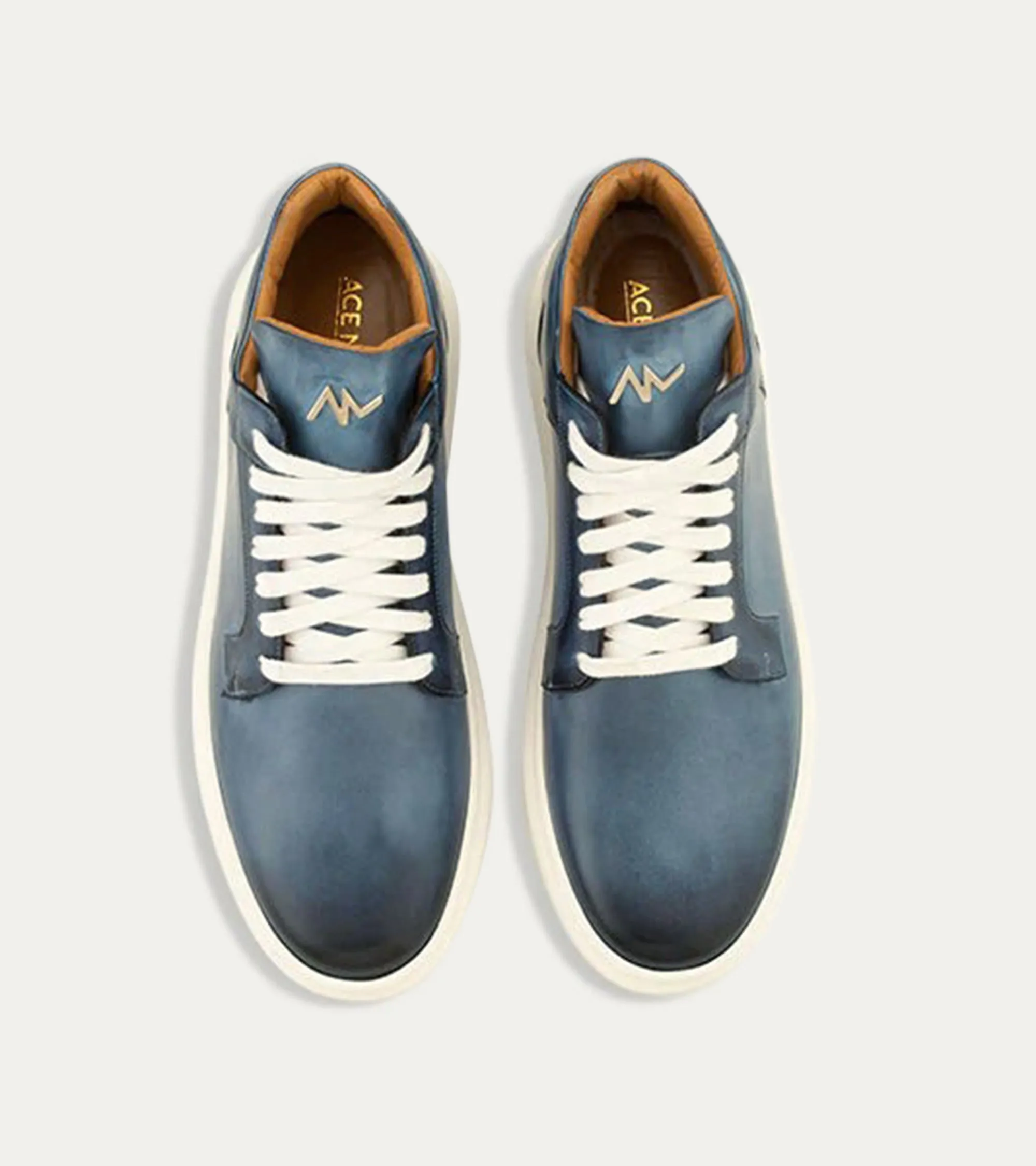Aire Hi-top Chunky Sole Sneaker in Vela Blue Nicol