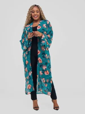 Ajani Kimono - Green Floral