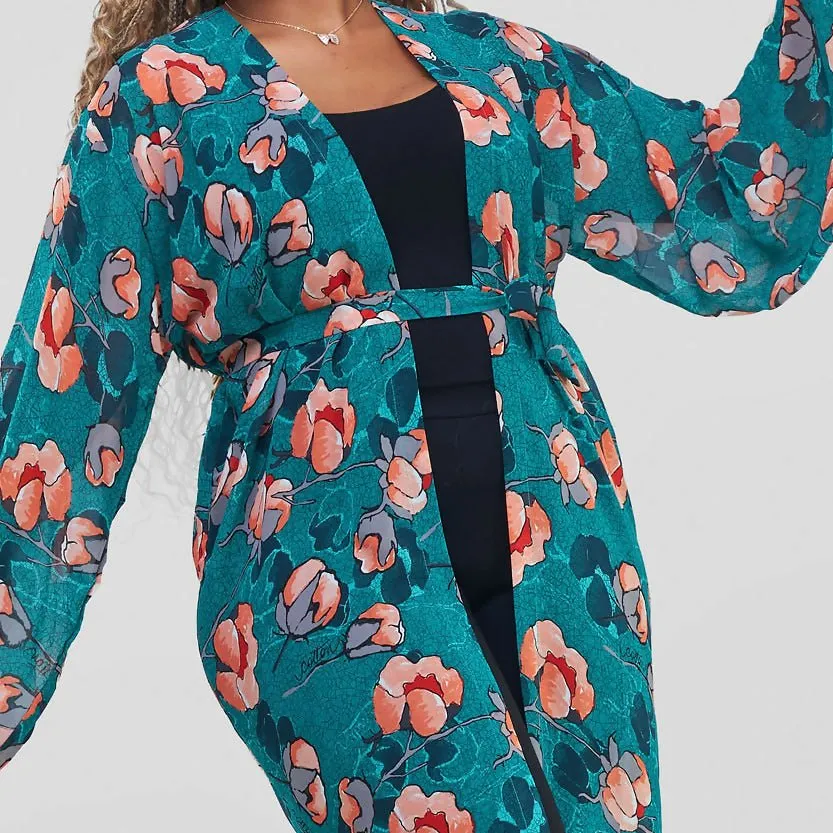 Ajani Kimono - Green Floral