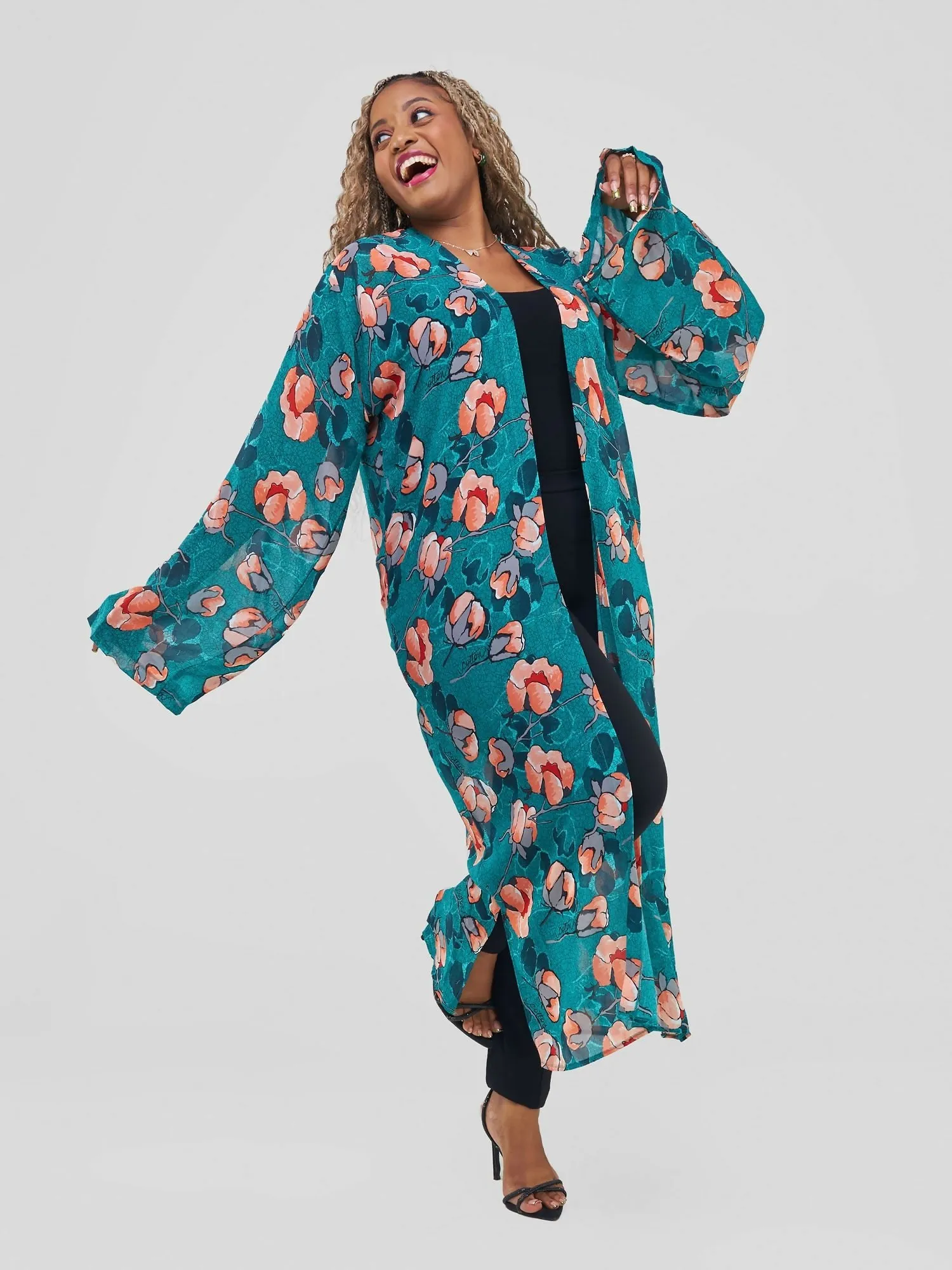 Ajani Kimono - Green Floral