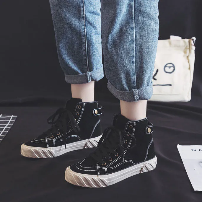 All-Match High-Top Cotton Canvas Winter Women's Boots