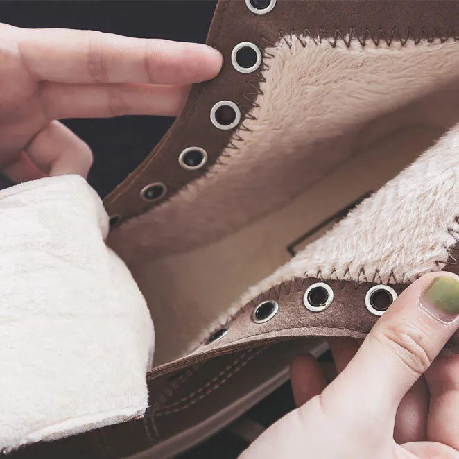 All-Match High-Top Cotton Canvas Winter Women's Boots