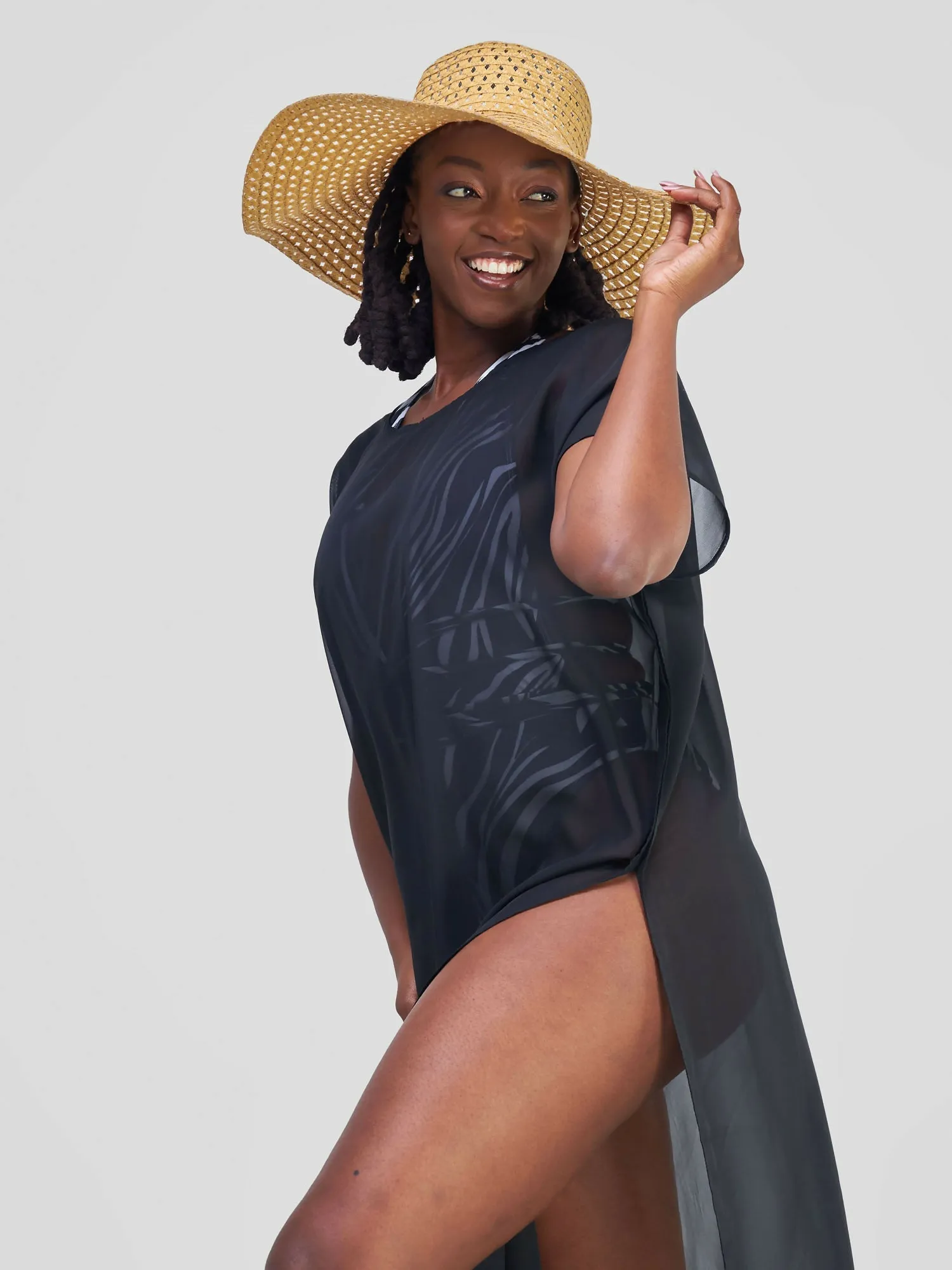 Amani Coverup Kimono - Black