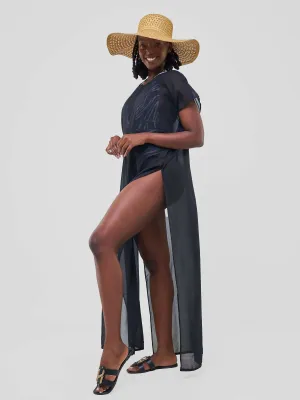Amani Coverup Kimono - Black