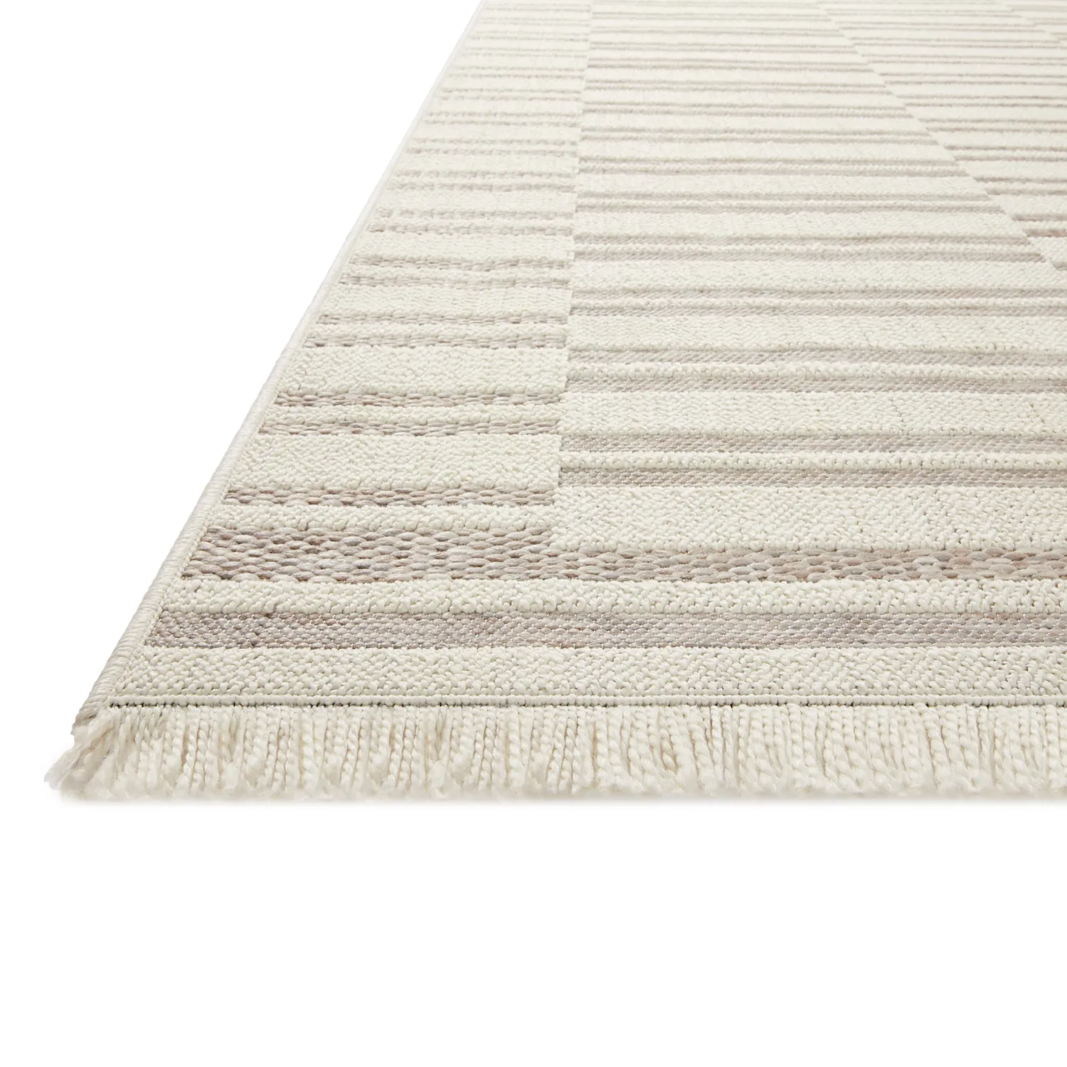 Amber Lewis x Loloi Malibu-03 Ivory/Dove Outdoor Rug