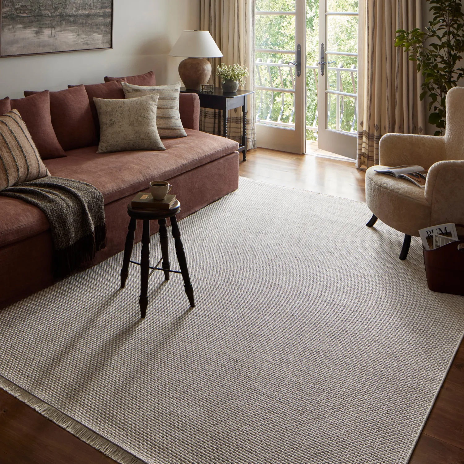 Amber Lewis x Loloi Malibu-05 Ivory/Dove Outdoor Rug