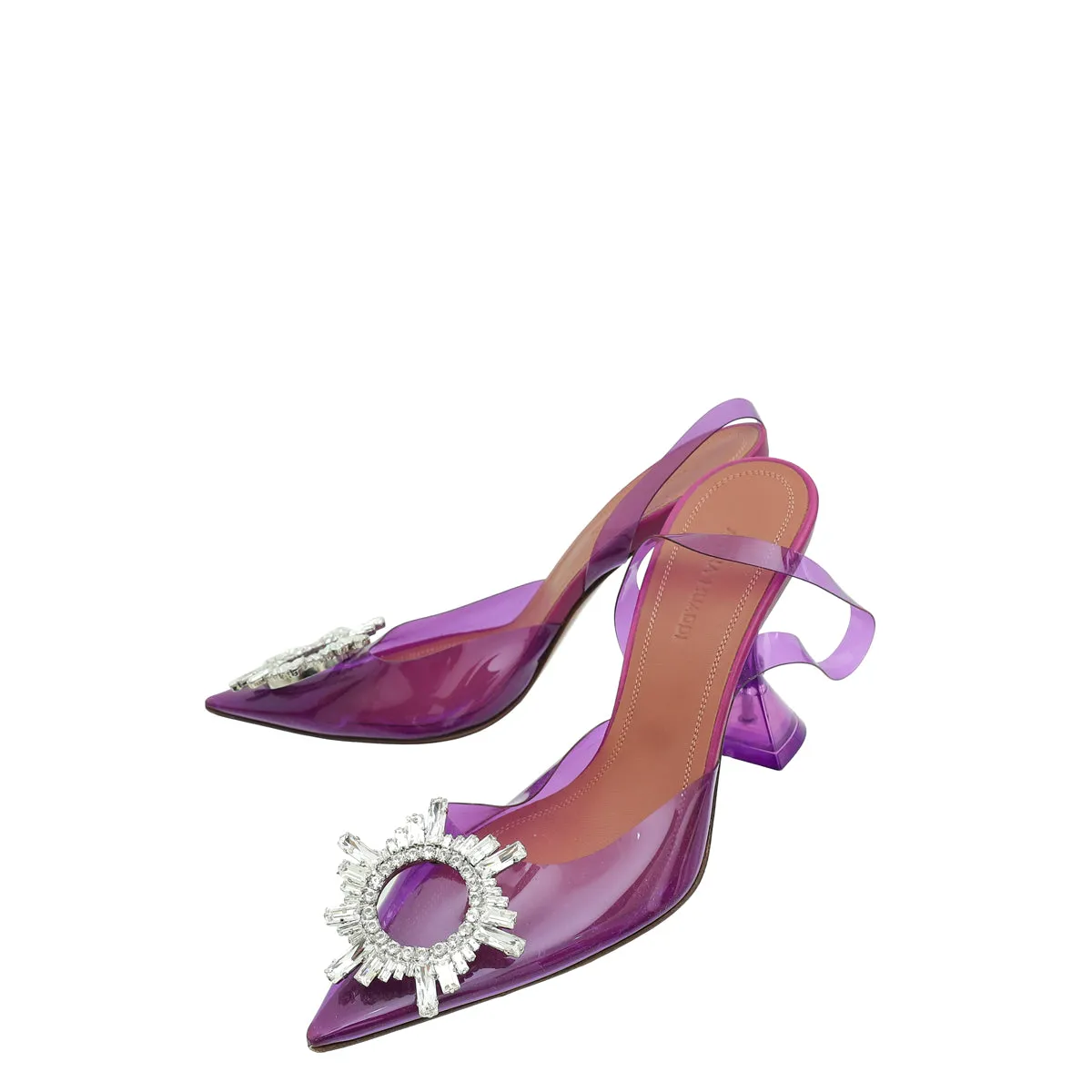 Amina Muaddi Purple Begum Sling Pumps 36.5