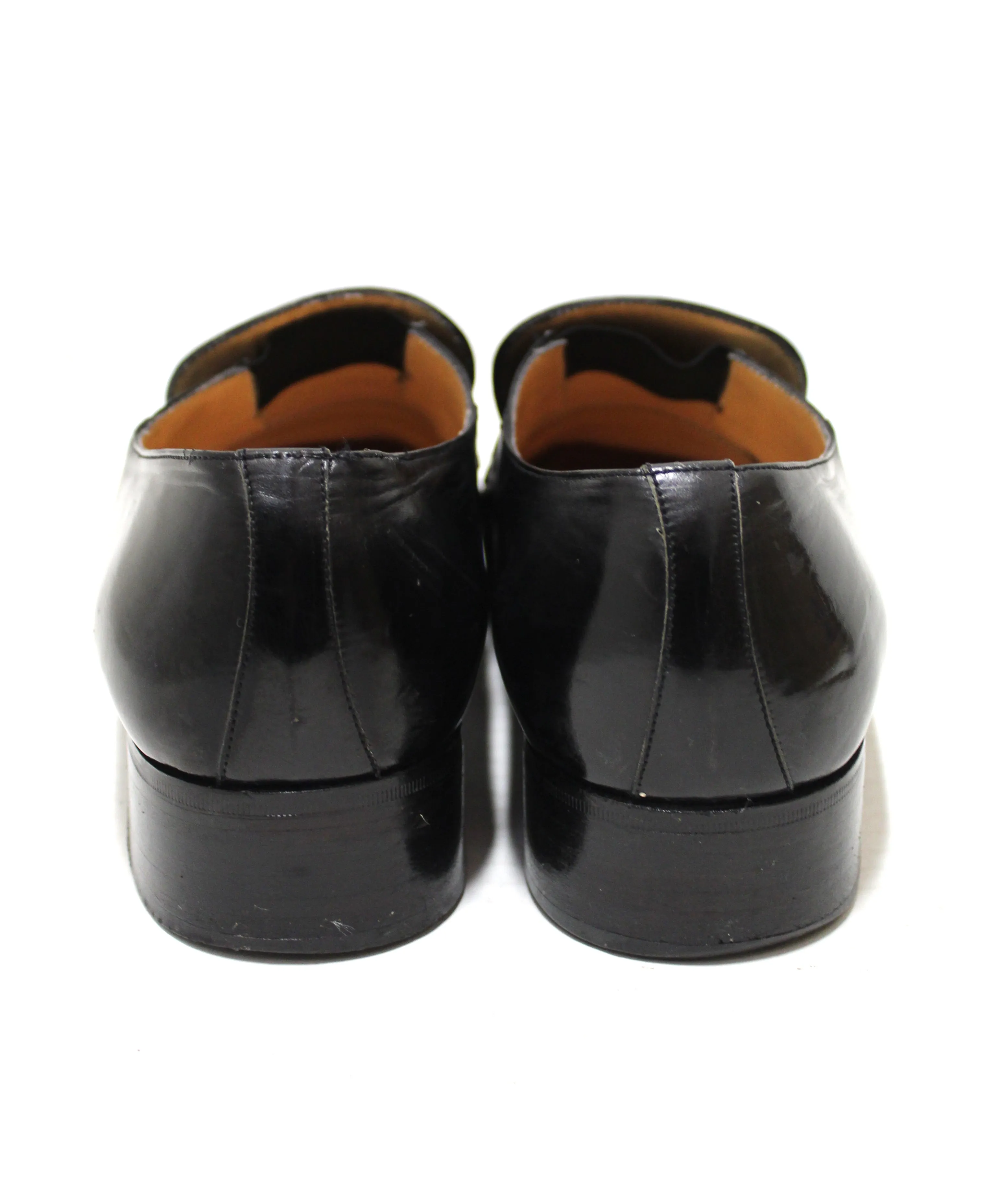 Authentic Salvatore Ferragamo Men's Black Calf Leather Loafer Dress Shoes size 7.5