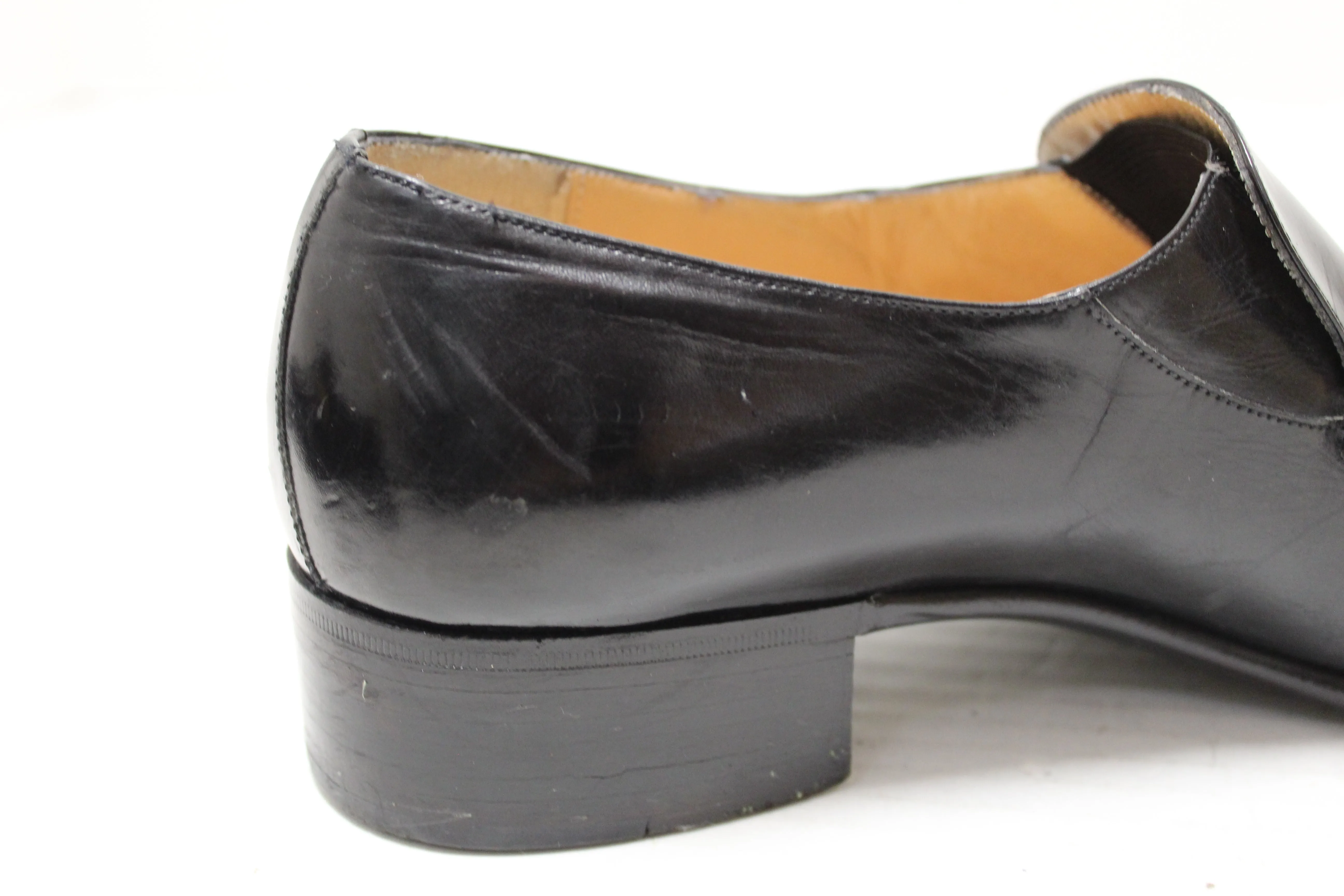 Authentic Salvatore Ferragamo Men's Black Calf Leather Loafer Dress Shoes size 7.5