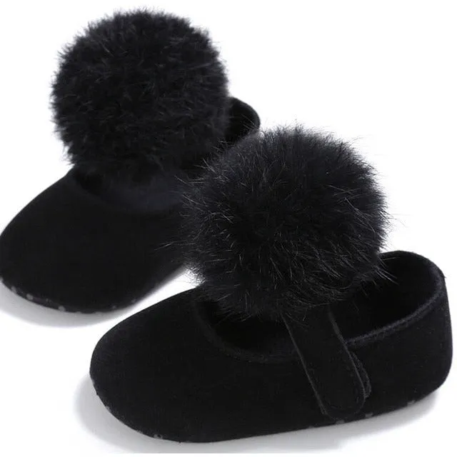 Baby Plush Pompom Shoes