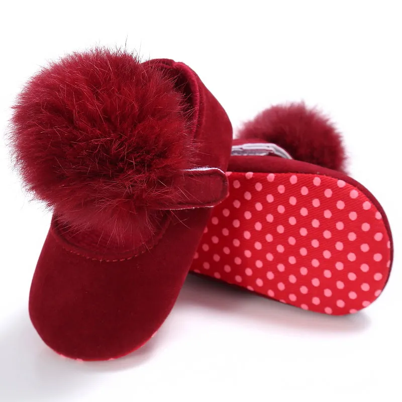 Baby Plush Pompom Shoes