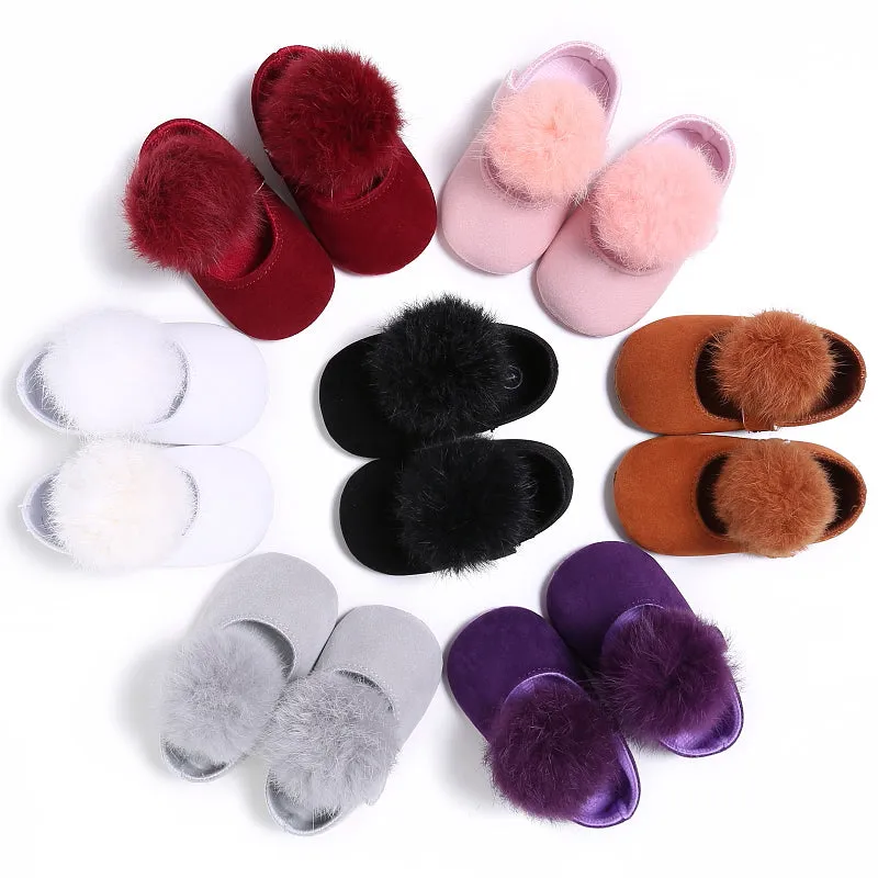 Baby Plush Pompom Shoes
