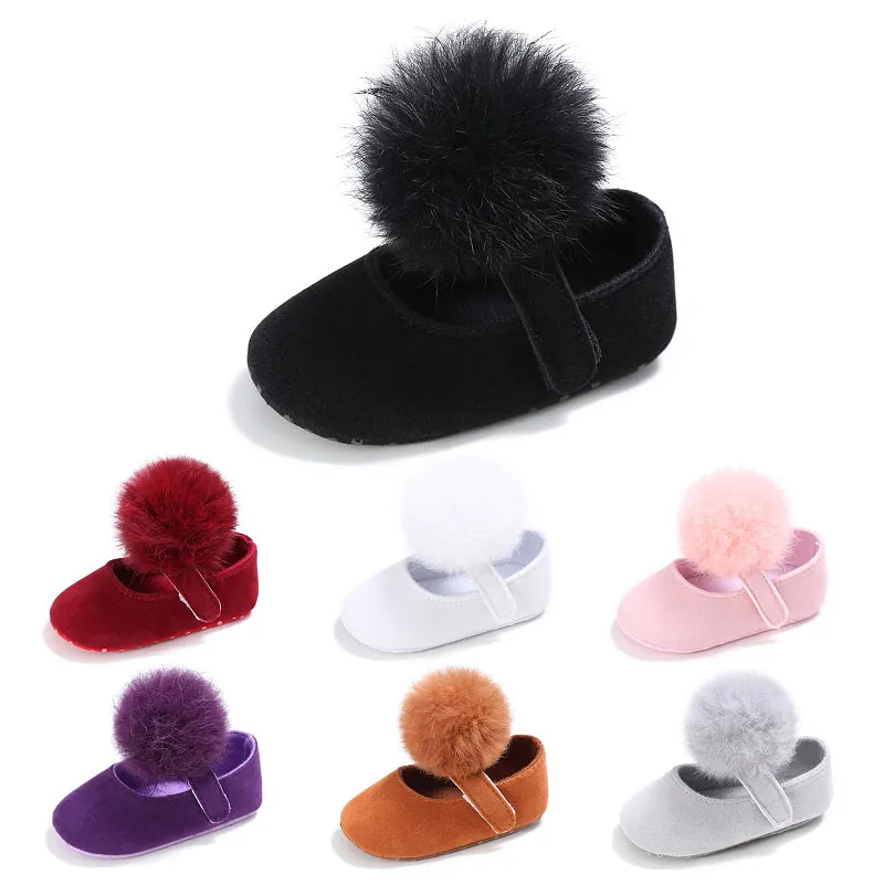 Baby Plush Pompom Shoes