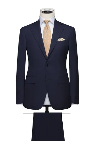 Barberis Canonico Dark Blue Plain Weave S110 Doppio Ritorto Tropical Merino Wool