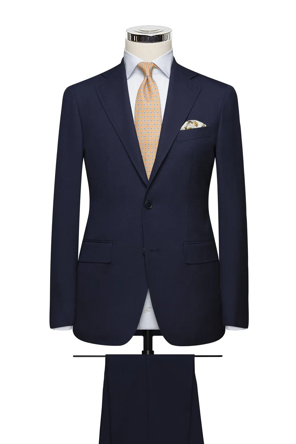 Barberis Canonico Dark Blue Plain Weave S110 Doppio Ritorto Tropical Merino Wool