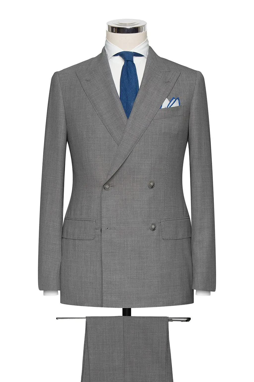 Barberis Canonico Mid Grey S110 Doppio Ritorto Plain Tropical Weave Merino Wool