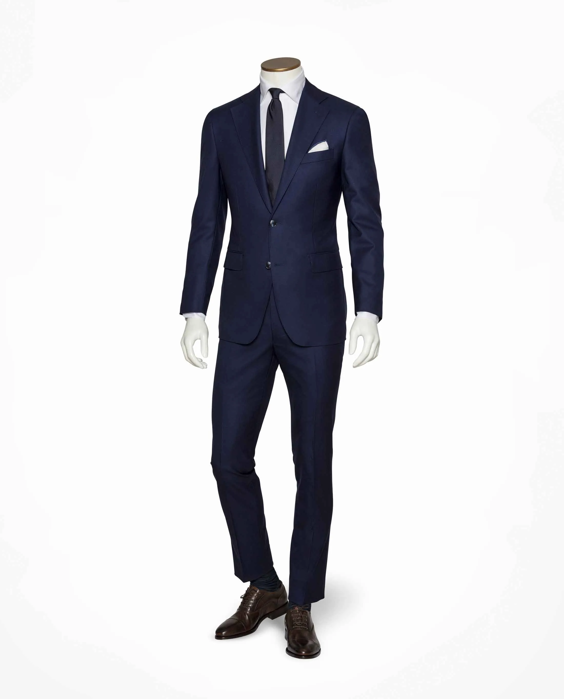 Barberis Canonico Napoli Blue Twill S110 Merino Wool Doppio Ritorto