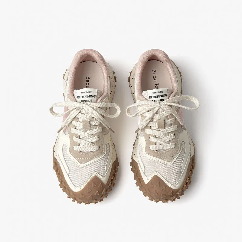 Beautoday Anti-slip Breathable Lace-up Chunky Sneakers for Women