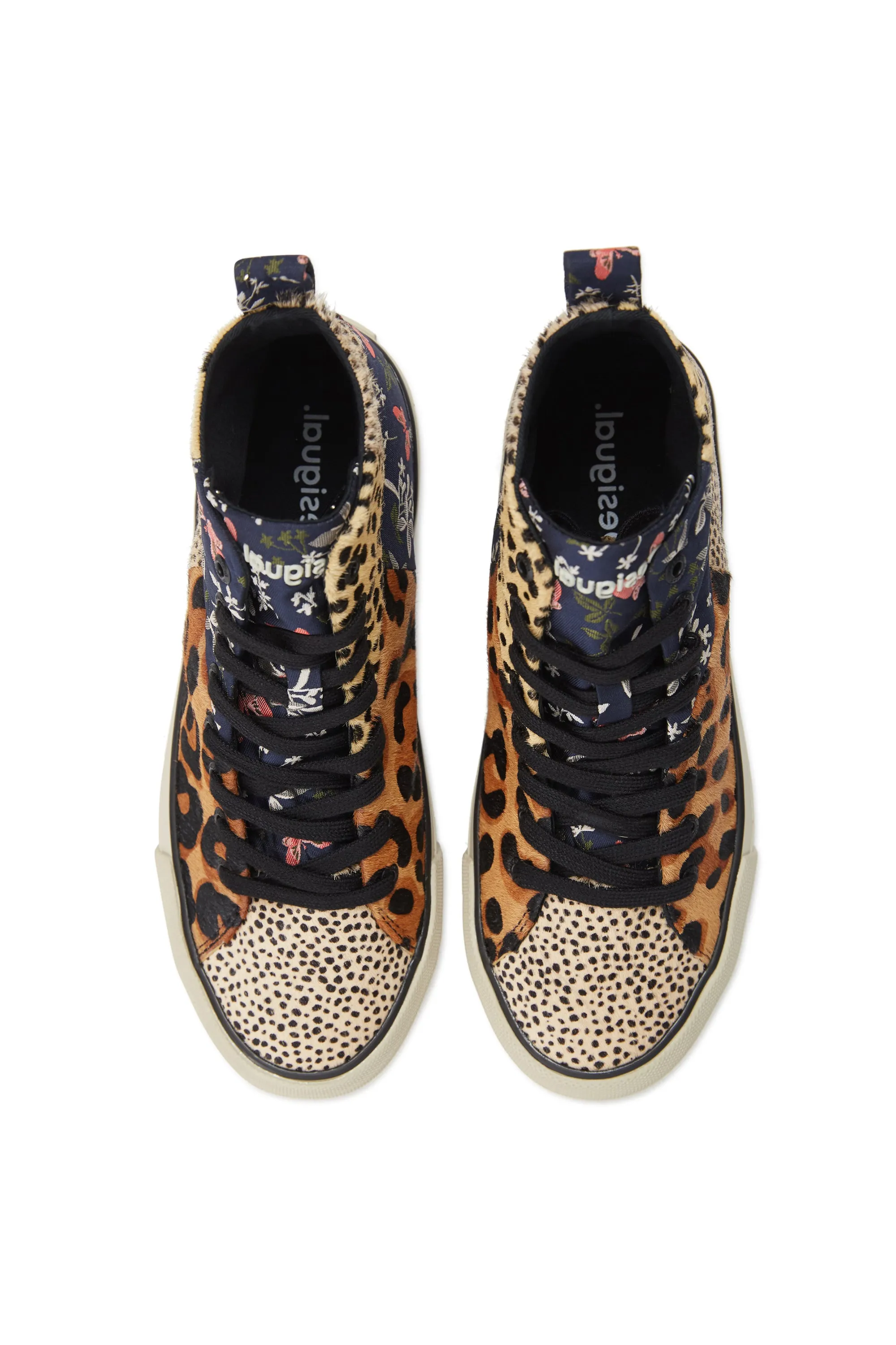 Beta Animal Print High Top Leopard & Floral Trainers Desigual Style  21WSKL03