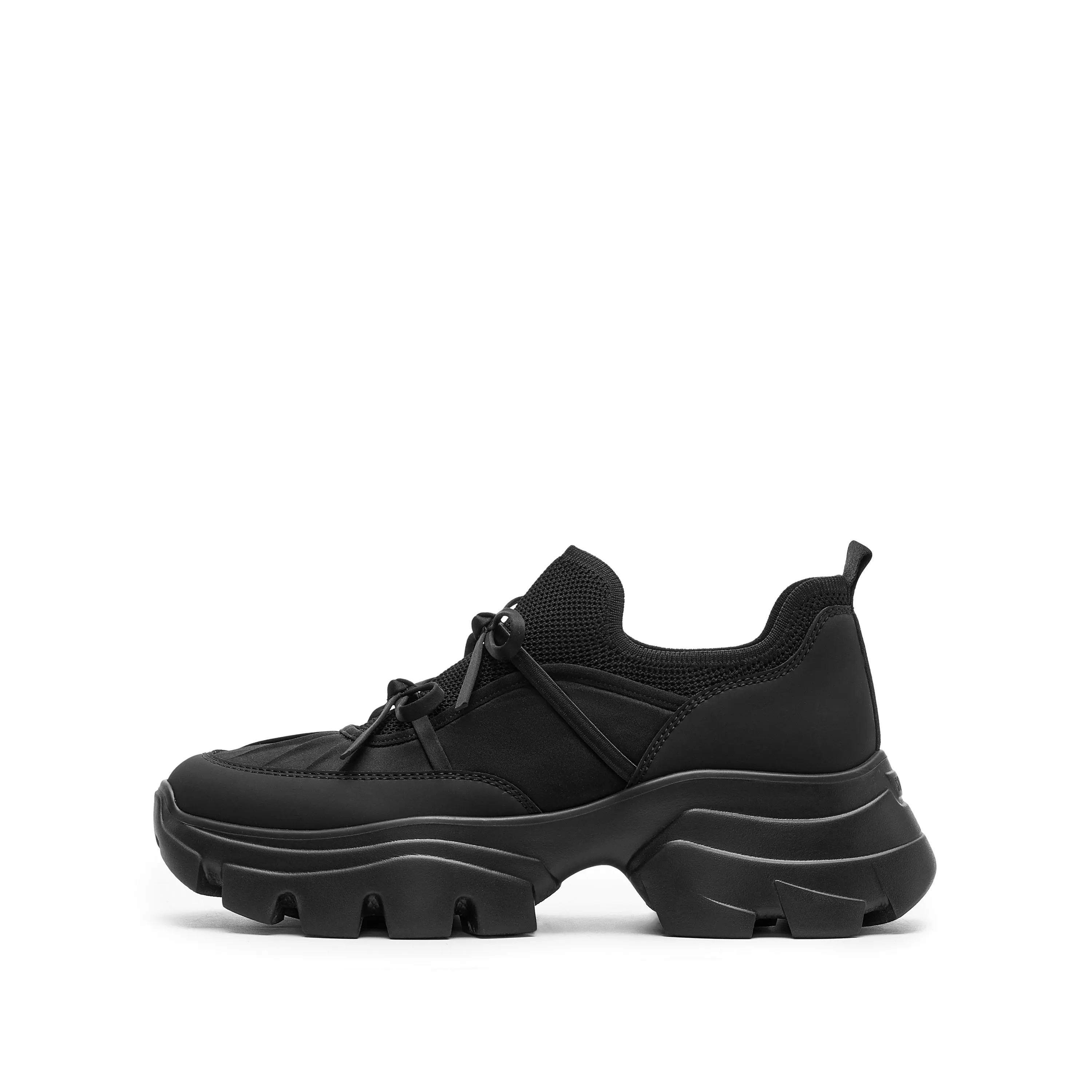 Black Bows Satin Chunky Sneakers