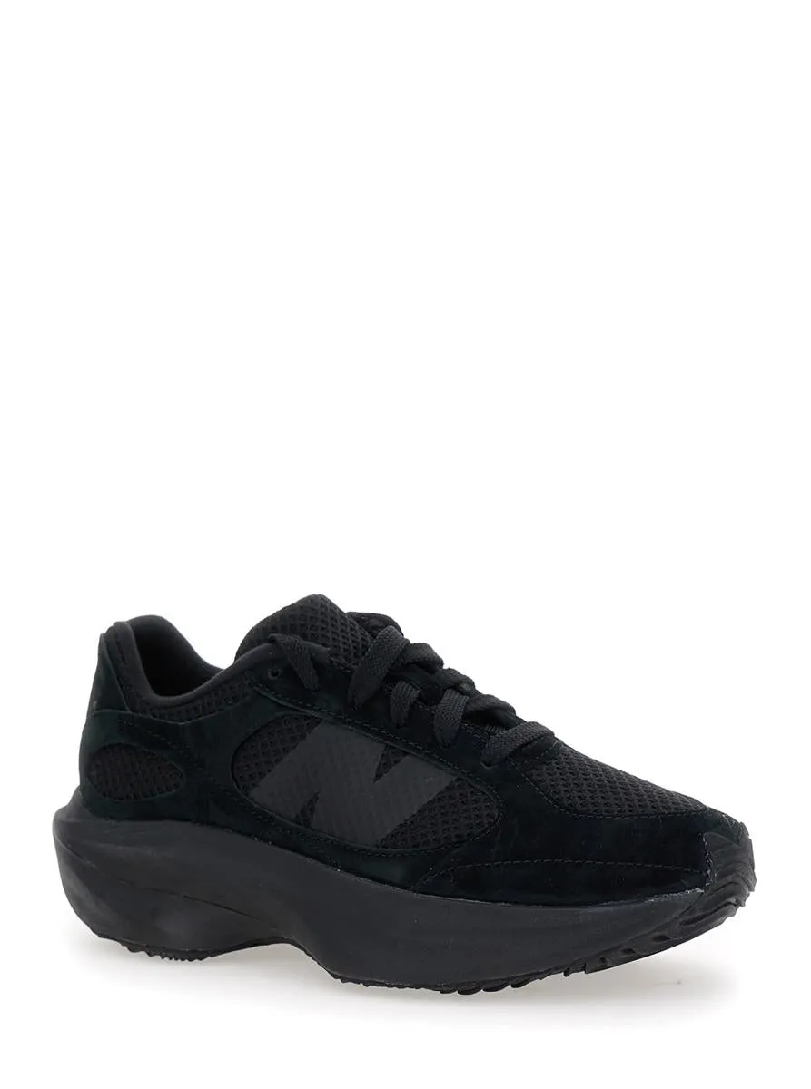 Black Low Top Sneakers With Logo Detail In Suede And Tech Fabric Man