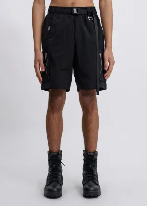 Black Side Pockets Track Shorts