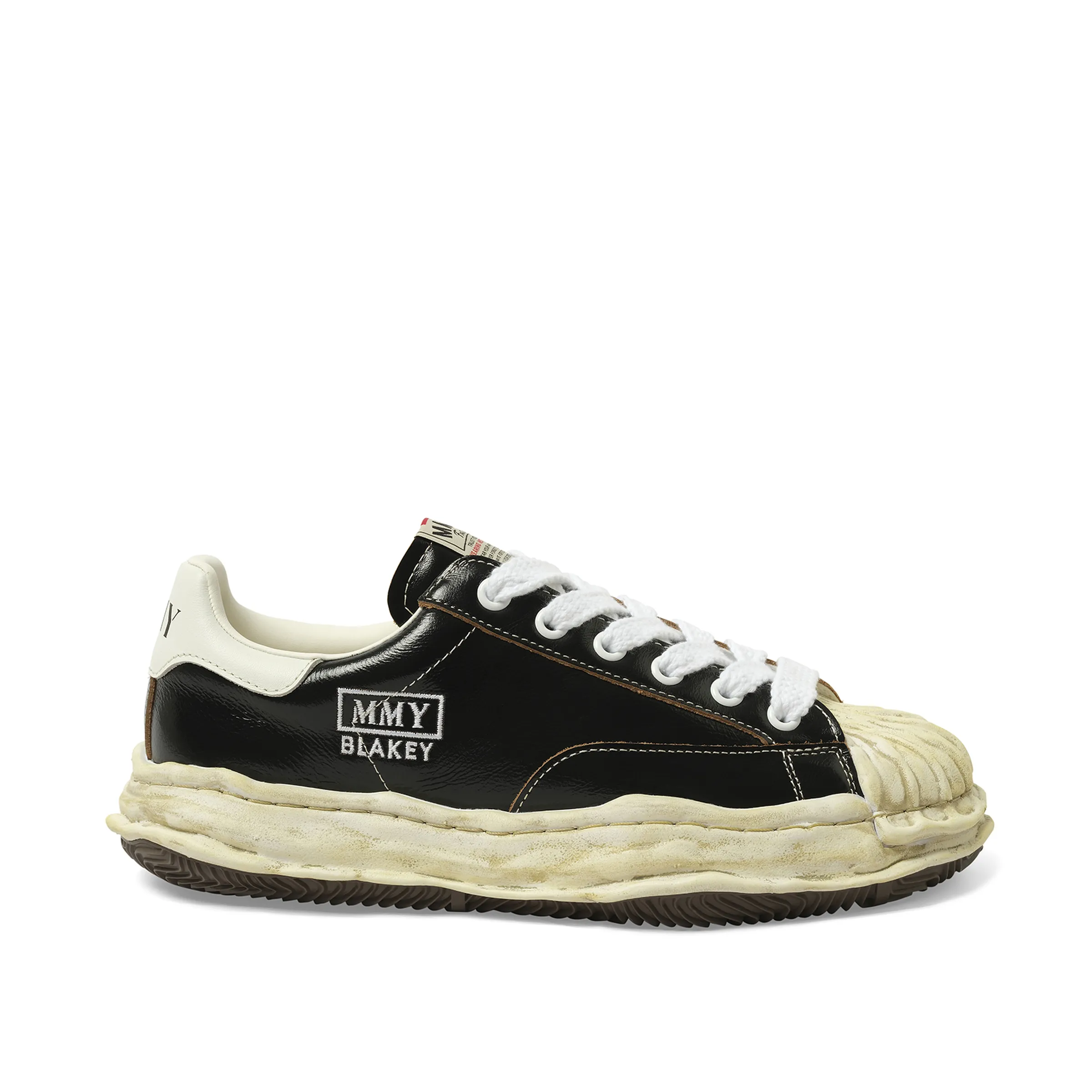 Blakey OG Wrinkled Leather Sneaker in Black