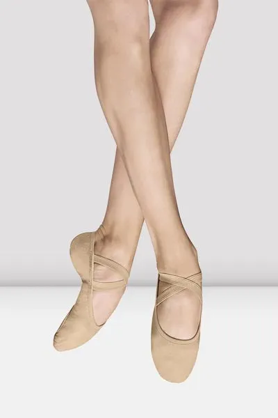 Bloch S0284G Girls Performa Sand Color Stretch Canvas Ballet Shoes