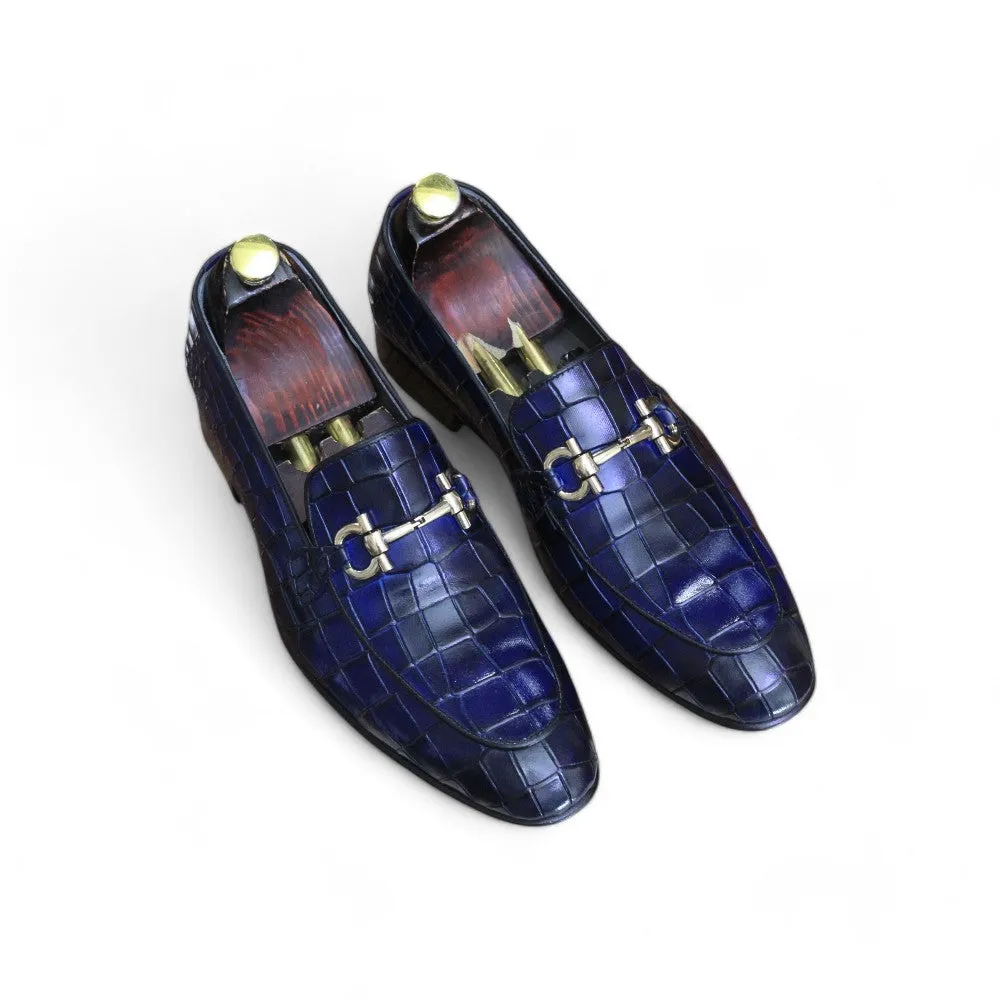 Blue Buckle Alligator Loafers: A Statement of Luxury and Style