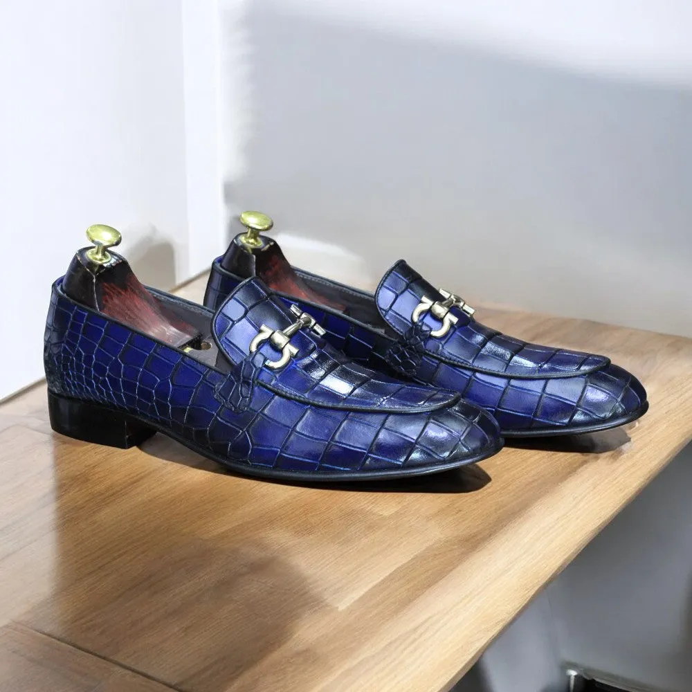 Blue Buckle Alligator Loafers: A Statement of Luxury and Style