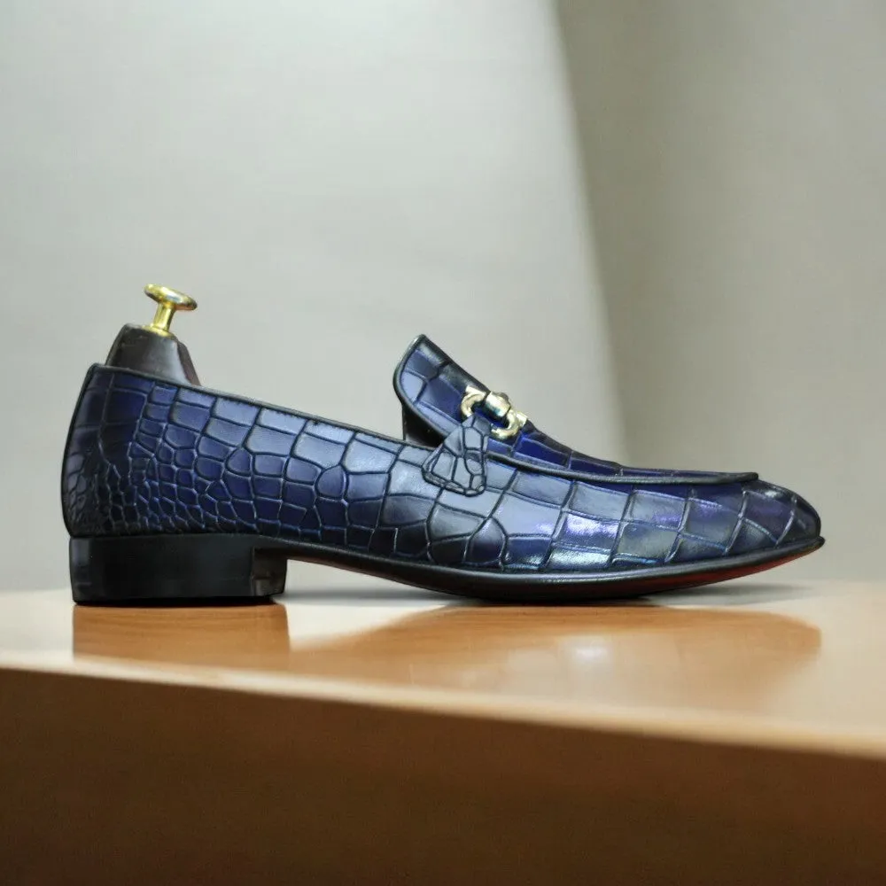 Blue Buckle Alligator Loafers: A Statement of Luxury and Style