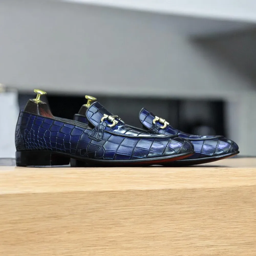 Blue Buckle Alligator Loafers: A Statement of Luxury and Style