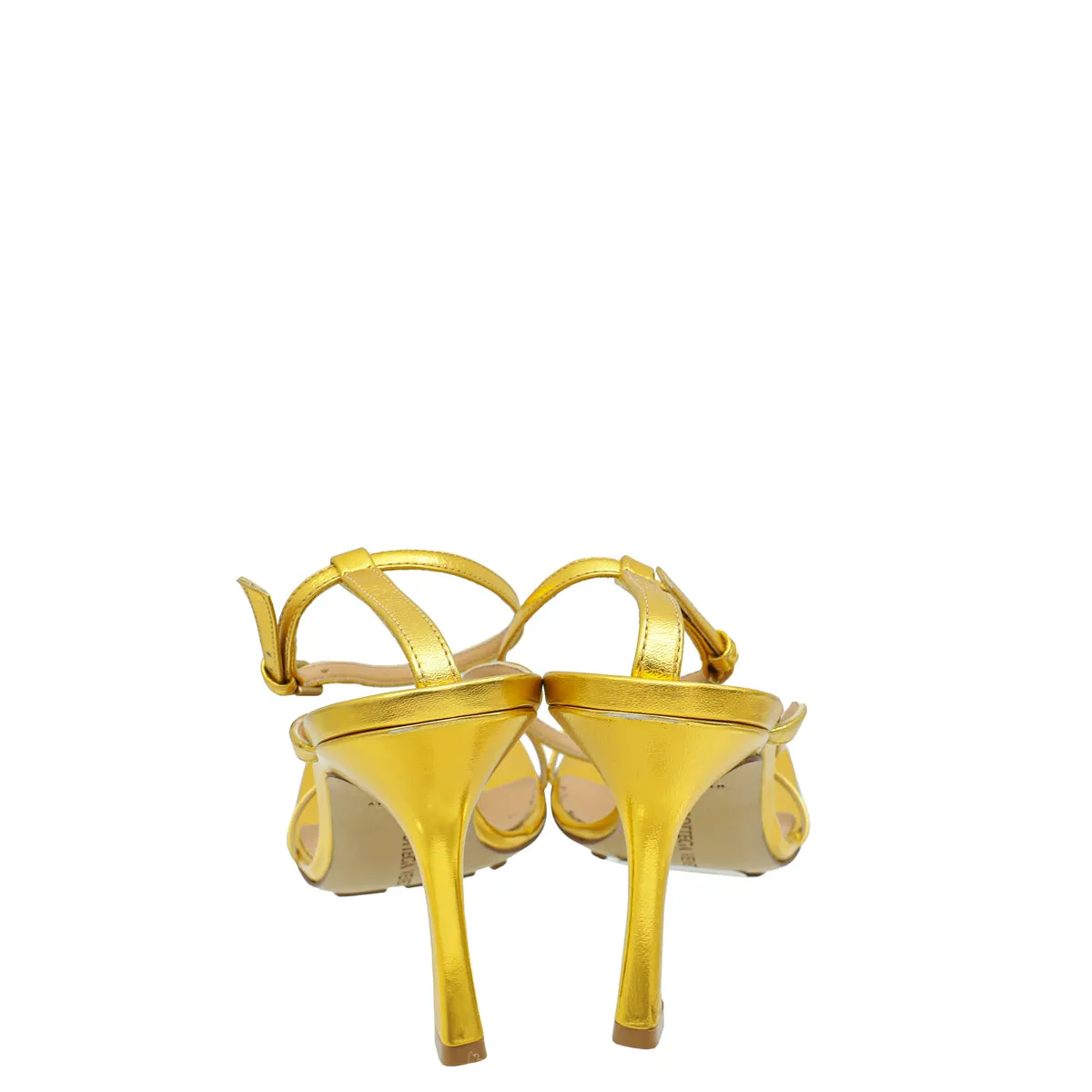 Bottega Veneta Gold Stretch Strap Sandal 37