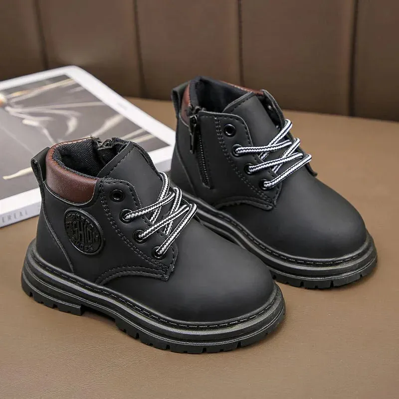 Boys Casual Leather Waterproof Non-slip Party Toddler Ankle Boots