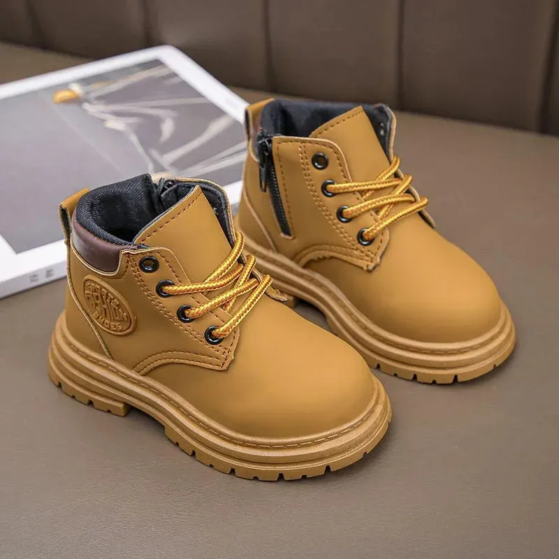 Boys Casual Leather Waterproof Non-slip Party Toddler Ankle Boots