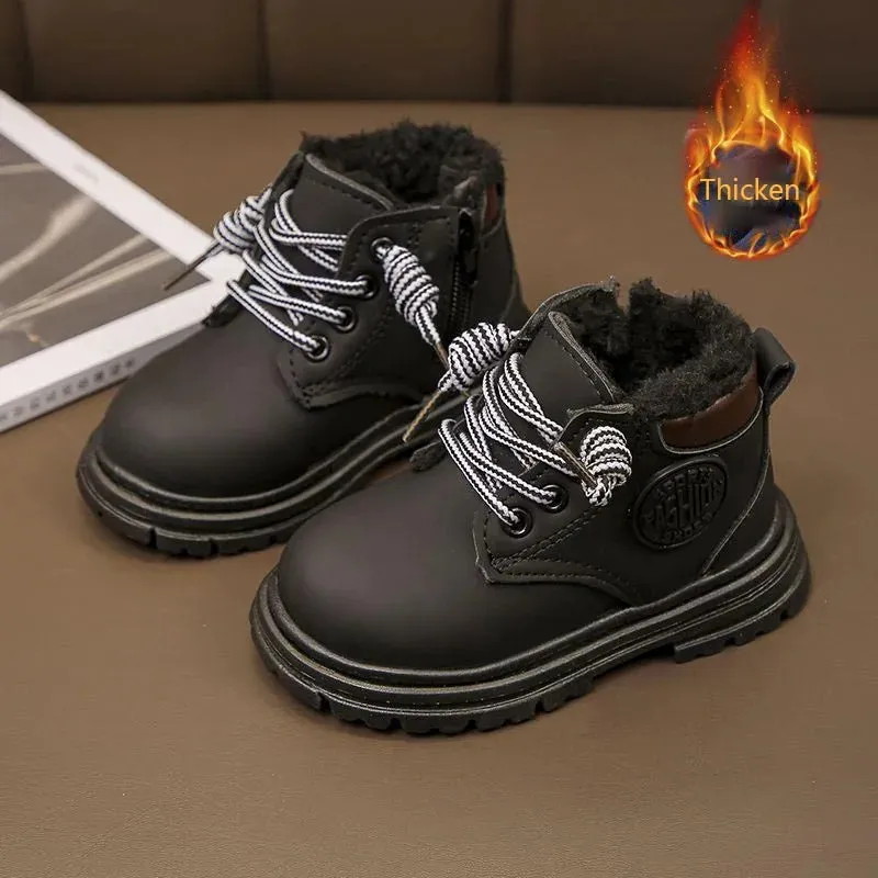 Boys Casual Leather Waterproof Non-slip Party Toddler Ankle Boots