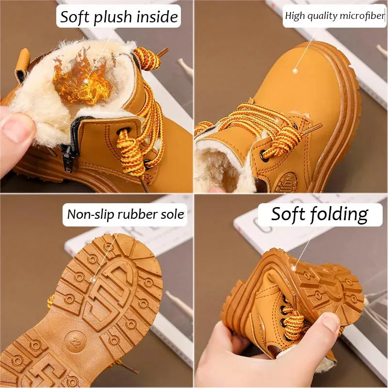 Boys Casual Leather Waterproof Non-slip Party Toddler Ankle Boots