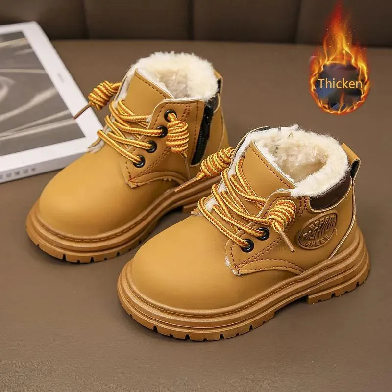 Boys Casual Leather Waterproof Non-slip Party Toddler Ankle Boots