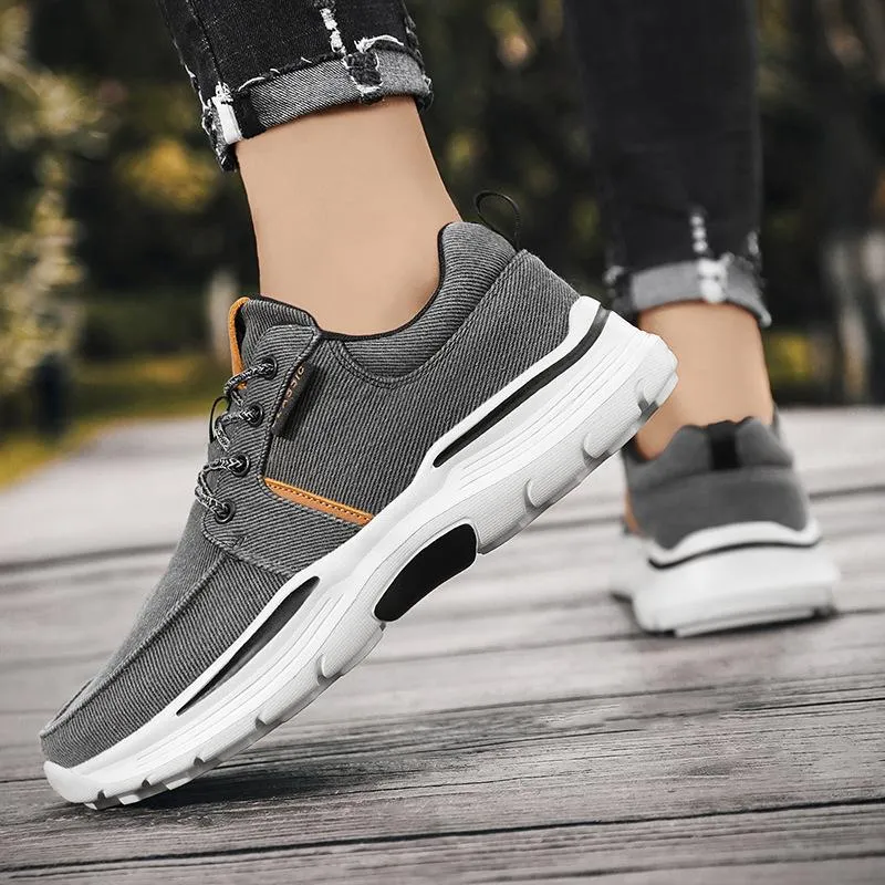 Canvas platform wide feet lace-up casual shoes