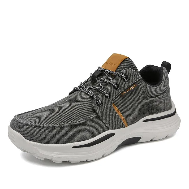 Canvas platform wide feet lace-up casual shoes