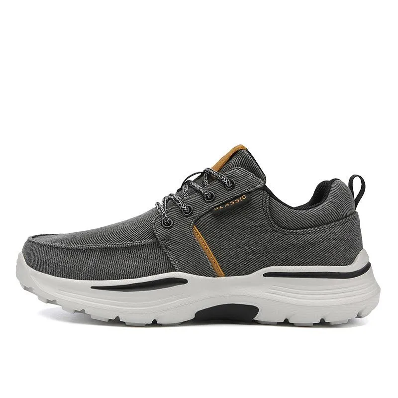 Canvas platform wide feet lace-up casual shoes