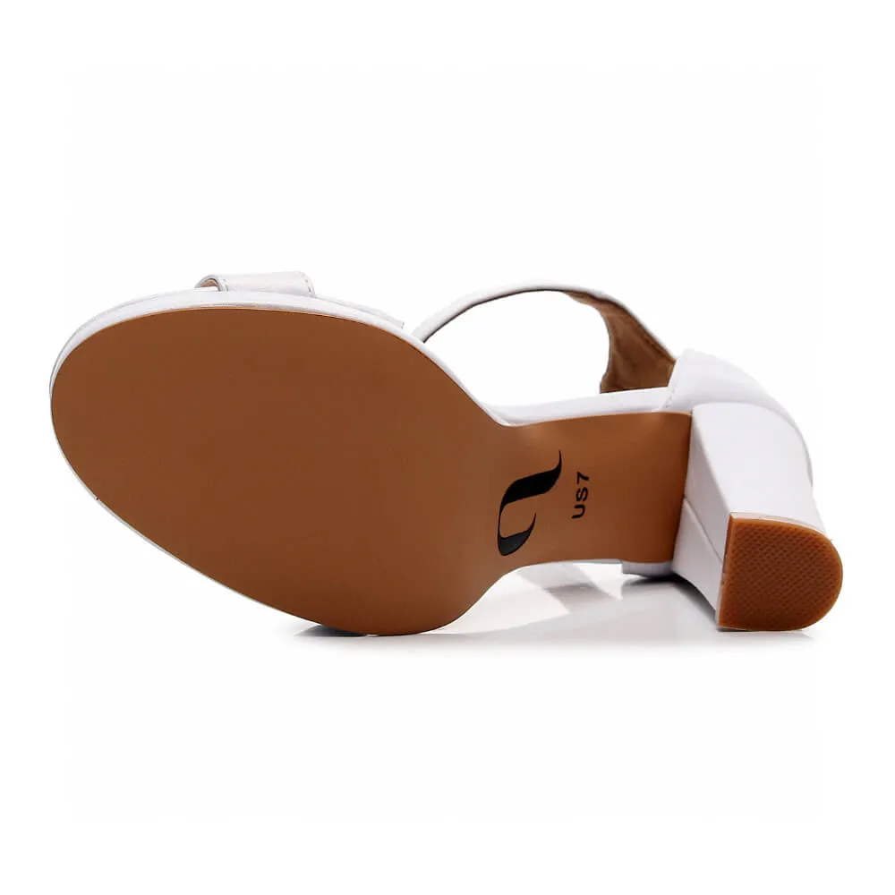 Chloe Chunky - White Vegan Leather - Street Sole