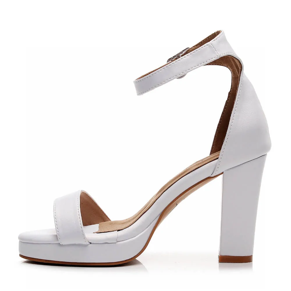Chloe Chunky - White Vegan Leather - Street Sole